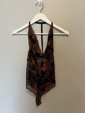 Windsor Black And Brown Lace Bodysuit Teddy